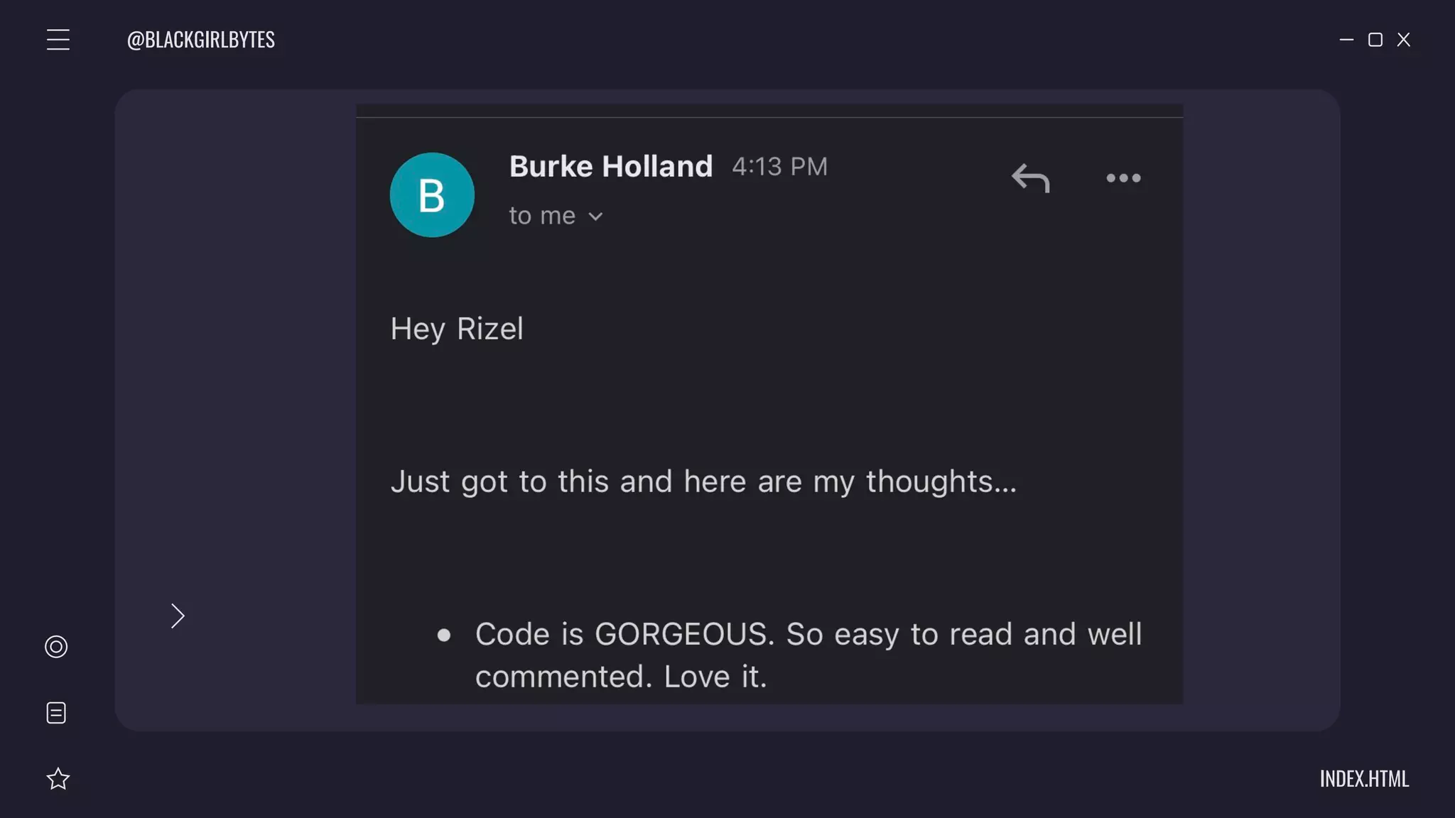 @BLACKGIRLBYTES
INDEX.HTML
 