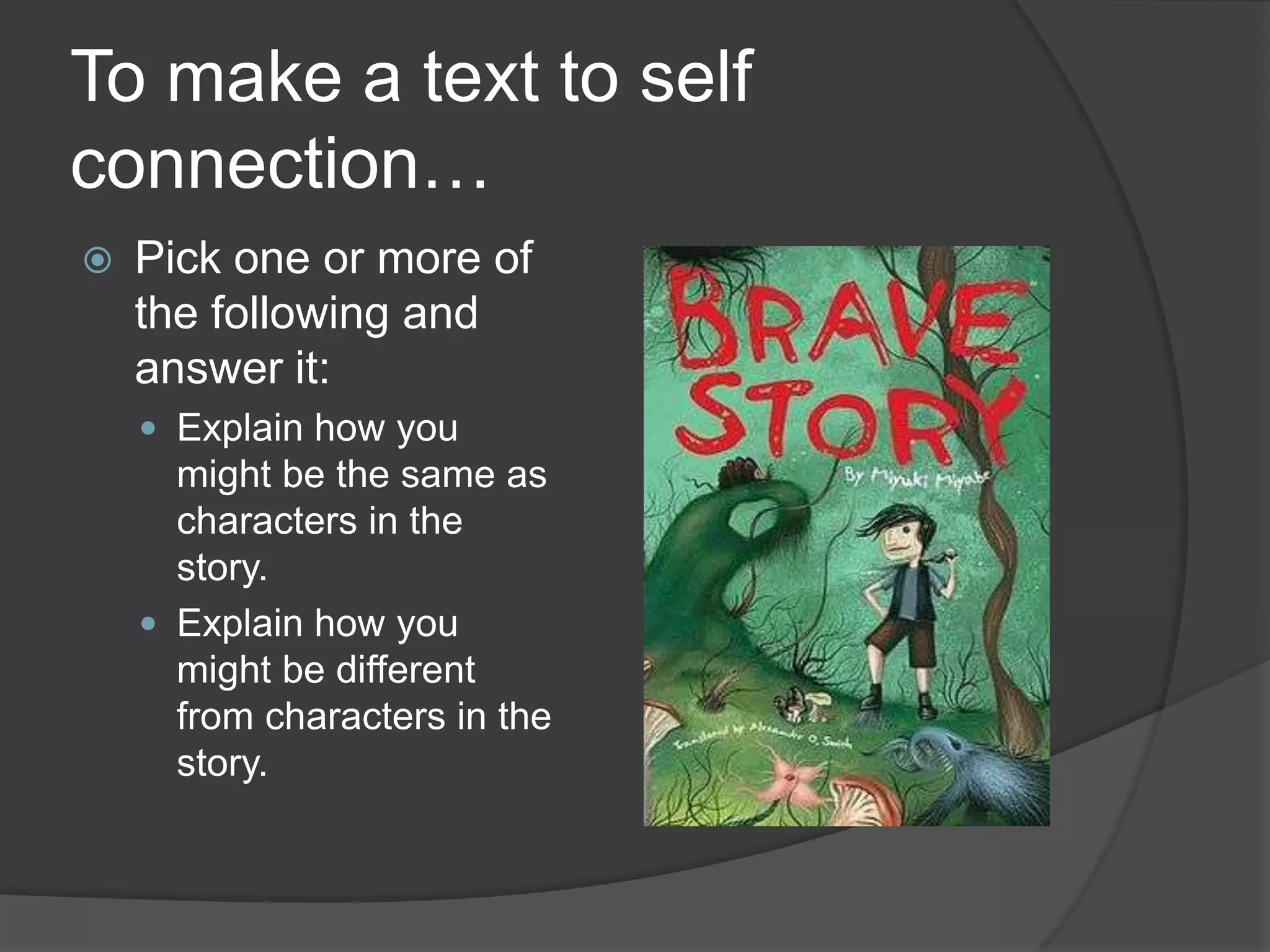 Put together your presentation (We will do this later this week).Plan what you will say to retell the story.Make sure you use your Vocabulary wordsExplain the author’s message.