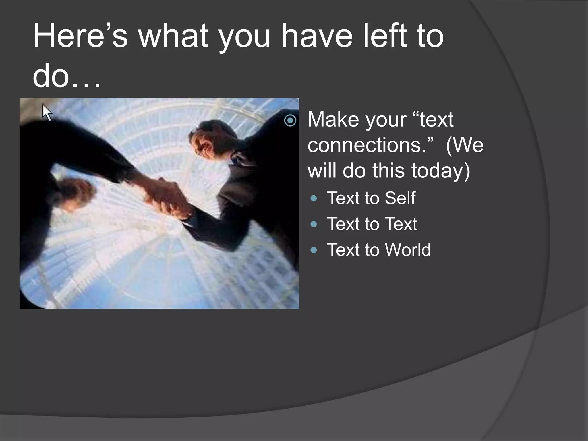 You all read your story.