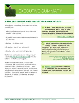 Making the Business Case for Sustainability Guide for Practitioners | PDF