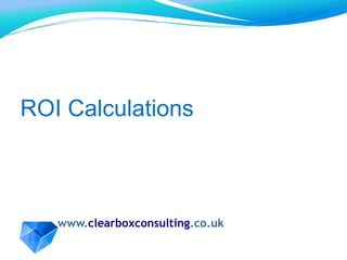 Calculating BenefitsCross-charging approachAggregate individual benefitsCost of existing systemsTry to do on a like-for-like basisBut be grateful for anything!