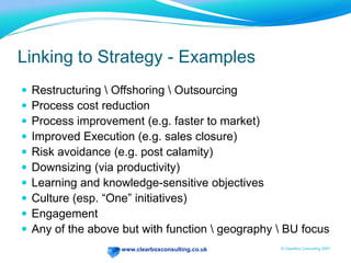 ROI Worked ExampleAssumptions:Intranet costs £200,000 to set up. Annual costs are £20,000Savings are £100,000 a yearDR=10%Revenue increase is: Y1=£0	Y2=£60,000	Y3=£150,000Net Benefits = Savings + Increased Revenue – Recurring Costs Y1 = 100 000 + 0 – 20 000 = 80 000 Y2 = 100 000 + 60 000 – 20 000 = 140 000 Y3 = 100 000 + 150 000 – 20 000 = 230 000ROI (Y1 Net Ben/(1+DR) +Y2 Net Ben/(1+DR)² +Y3 Net Ben/(1+DR)³) / Initial Cost= (80 000/1.1) + 140 000/(1.1)² + 230 000/(1.1)³) / 200 000	= 220%