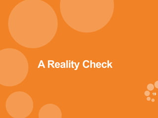 1919
A Reality Check
 