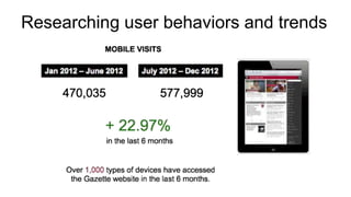 Researching user behaviors and trends
 