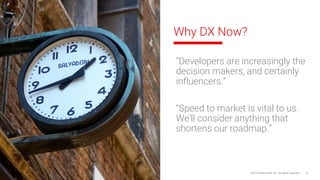 Why DX Now?
©2018 Sabre GLBL Inc. All rights reserved. 15
“Developers are increasingly the
decision makers, and certainly
influencers.”
“Speed to market is vital to us.
We’ll consider anything that
shortens our roadmap.”
 