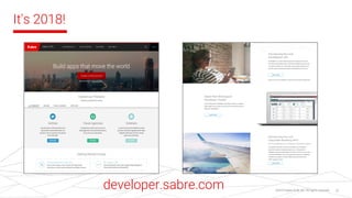 ©2018 Sabre GLBL Inc. All rights reserved. 23
It's 2018!
developer.sabre.com
 