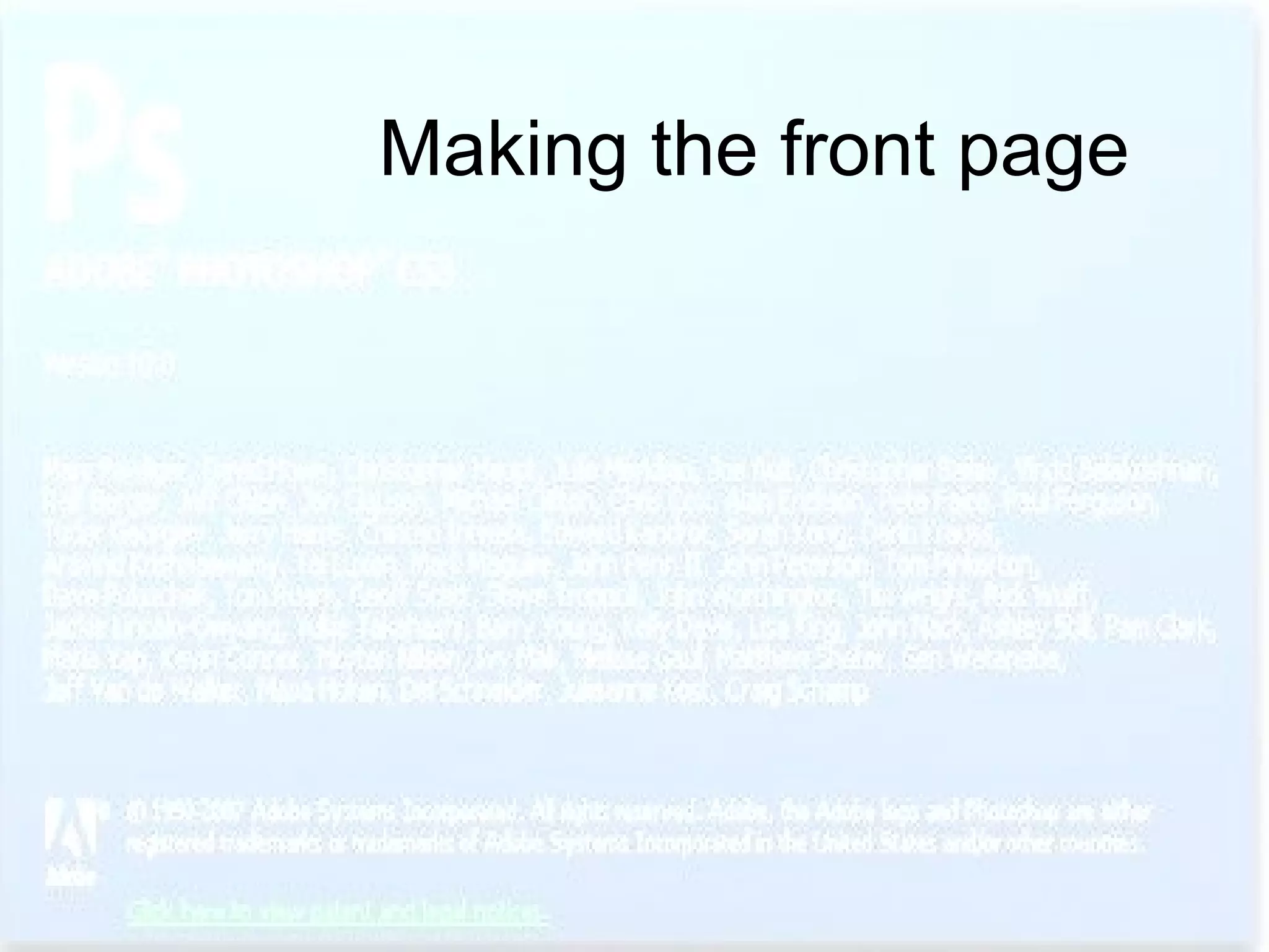 Making The Front Page | PPT