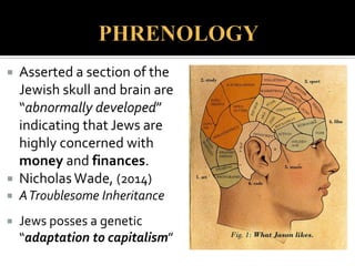  Darwin’s cousin.
 British psychologist.
 “Eugenics Movement”
 “Eugenics” 1883, Greek,
“well born” or “good
origins or breeding”
 Science of improving
qualities of a “race”
 Control human
breeding
 
