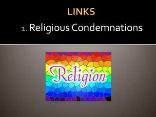  Throughout discussion, I am not asserting (or even
attempting to imply) that Jews & LGBT people
encounter oppression identically.
 The experiences of these groups (and of
individuals within these groups) are often quite
different.
 Primary Goal: unearth some intersections in
representations of Jews and LGBT people, and
between heterosexism and anti-Jewish
oppression,
 At these points of intersection, greatest potential
for development of understanding and alliances.
 
