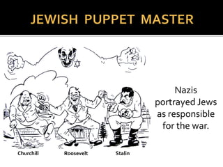 Anti-Jewish Laws
1. Jews who convert Christians to
Judaism will lose all possessions
& punished with death,
2. Sexual relations between Jews &
Christians severely punished,
3. Jews who circumcise Christians
will lose all their possessions &
banished for life,
4. Jews can no longer hold any public
office,
5. Jews who build synagogues will be
fined 50 pounds of gold, will have
their entire fortune confiscated,
and will be punished with death.
 