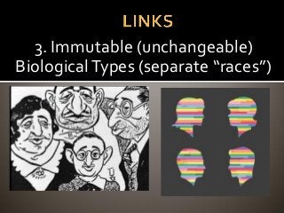 3. Immutable (unchangeable)
BiologicalTypes (separate “races”)
 