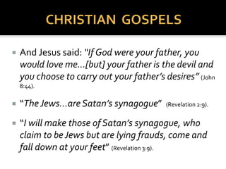  …beginning
Middle-Ages,
 “Agents of
Satan,”
 Stereotype
began: Jews have
horns & tails…
 