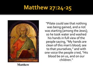 “[T]he Jews, who killed the Lord
Jesus and the prophets and
drove us out, the Jews who are
heedless of God’s will and
enemies of their fellow
man….All this time they have
been making up the full measure
of their guilt, and now
retribution has overtaken the
good of all.”
Paul
 