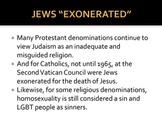  1904 German magazine,
 Depicts how underdeveloped immature Hanukkah
menorah, symbolizing Judaism,
 Evolved into the highly developed mature
Christmas tree, symbolizingChristianity
 (Even though Christians borrowed the symbol of
the tree from Paganism).
 