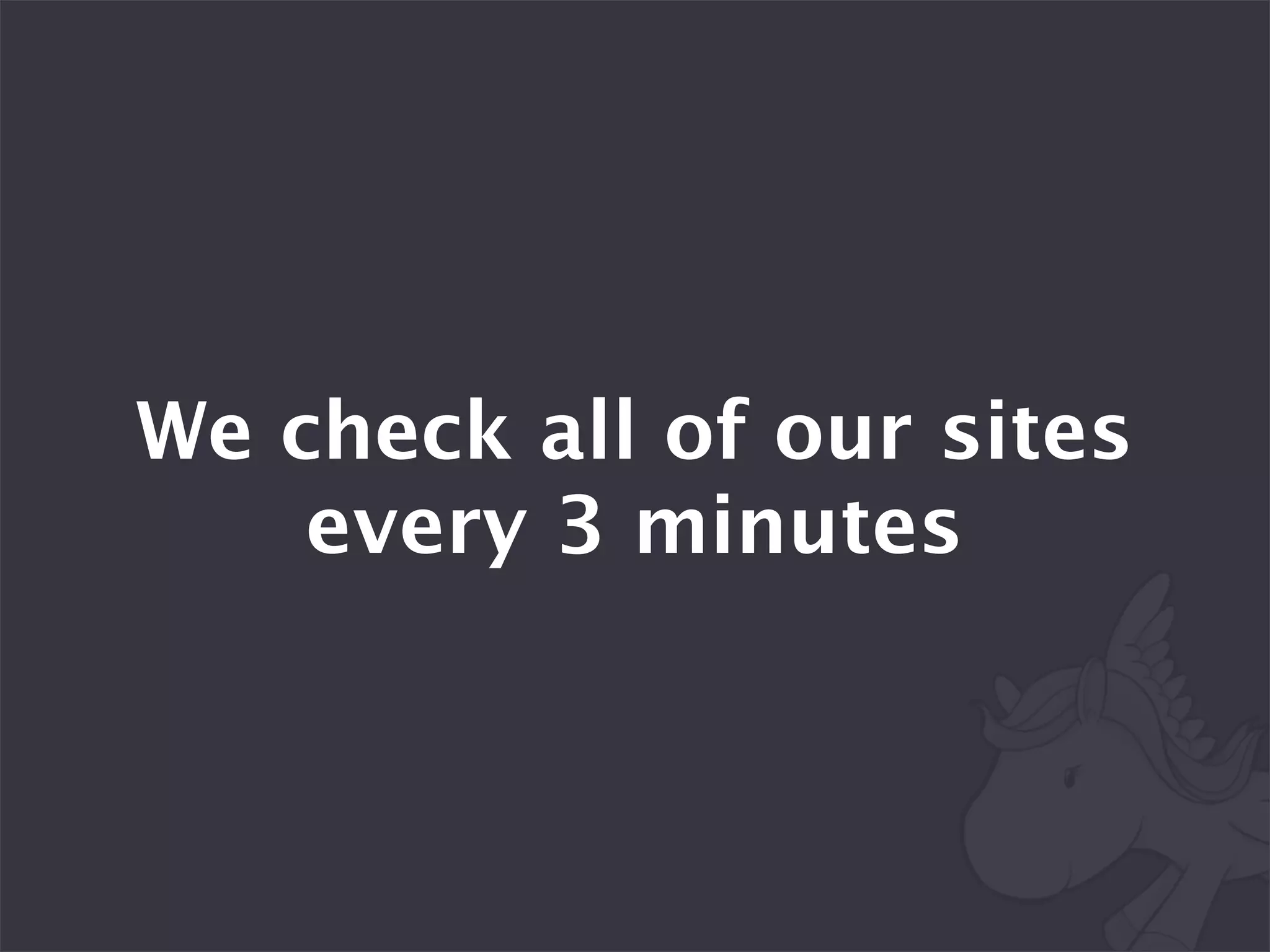 We check all of our sites
    every 3 minutes
 