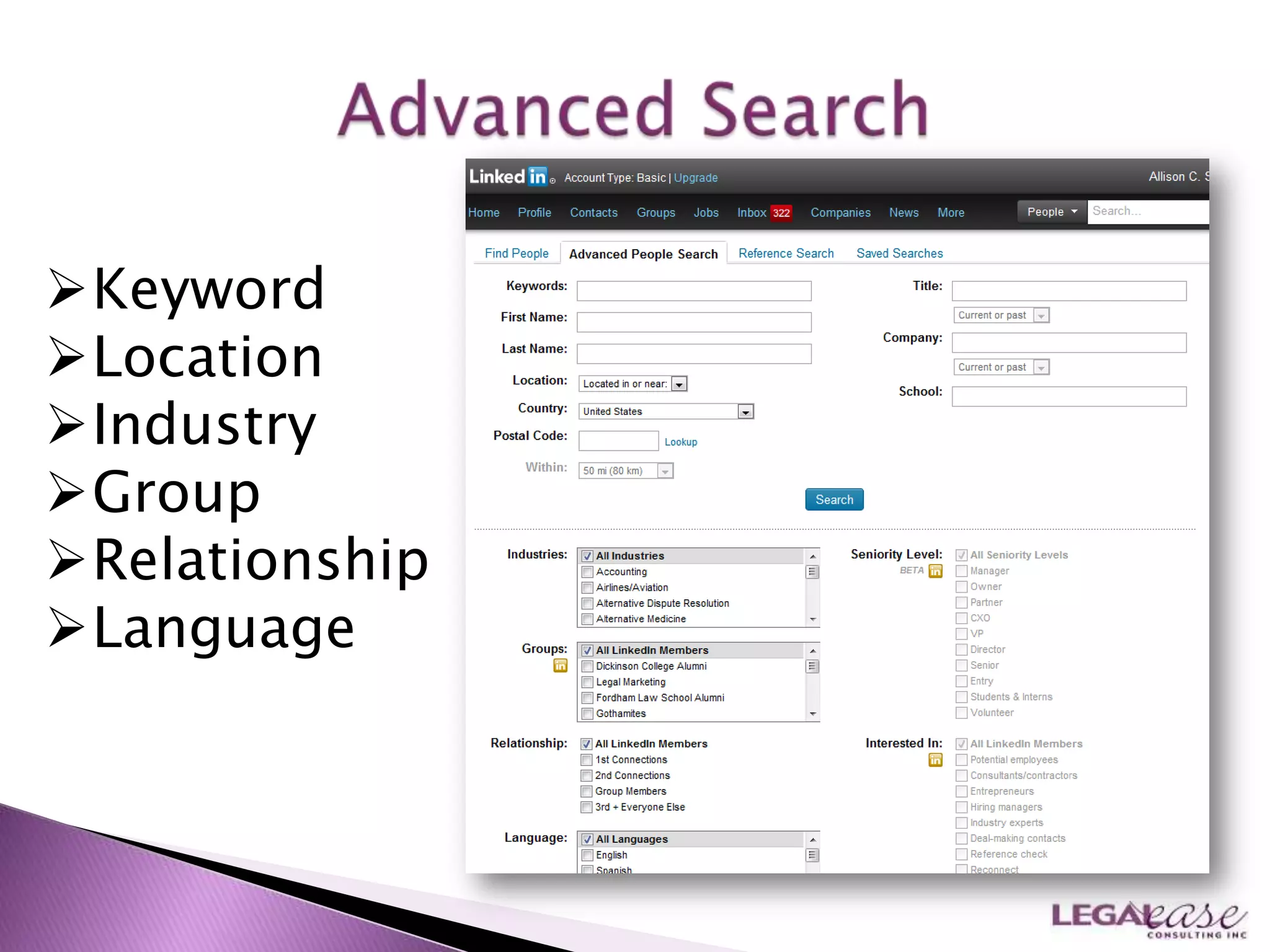 Keyword
Location
Industry
Group
Relationship
Language
 