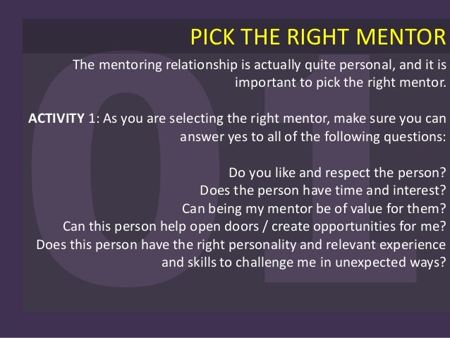 what does a good mentoring relationship look like