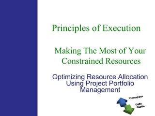Principles of Execution
Making The Most of Your
Constrained Resources
Optimizing Resource Allocation
Using Project Portfolio
Management
 