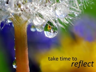 take time to reflect 