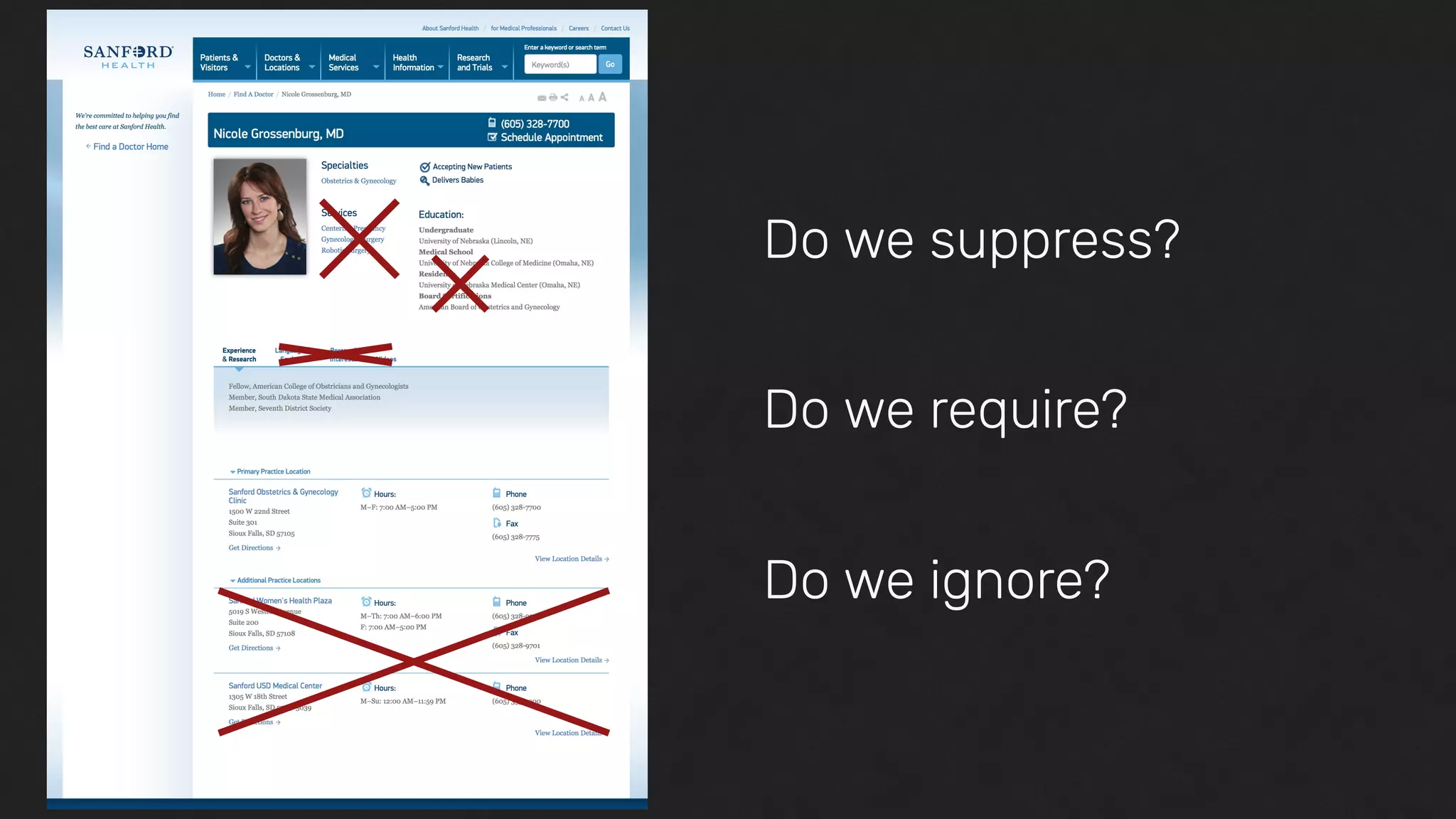 Do we suppress?
Do we require?
Do we ignore?
 