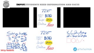 Input: Students need information and facts
bit.ly/boldvtc
 