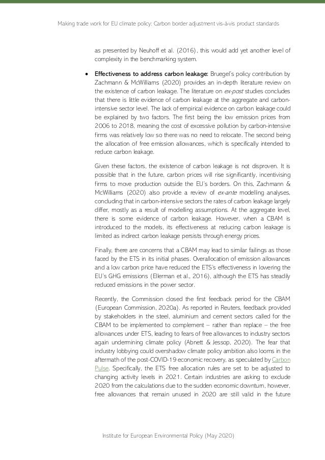Making trade work for EU climate policy: Carbon border adjustment vis-à-vis product standards
Institute for European Envir...