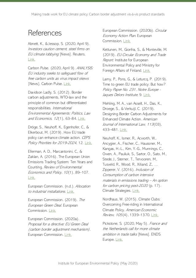 Making trade work for EU climate policy: Carbon border adjustment vis-à-vis product standards
Institute for European Envir...