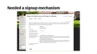 Needed a signup mechanism
 