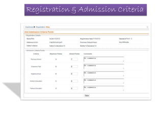 Registration & Admission Criteria
 