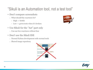 Making visual gui testing agile | PPT