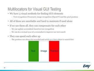 Making visual gui testing agile | PPT
