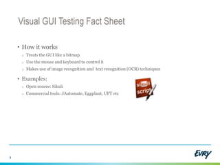 Making visual gui testing agile | PPT