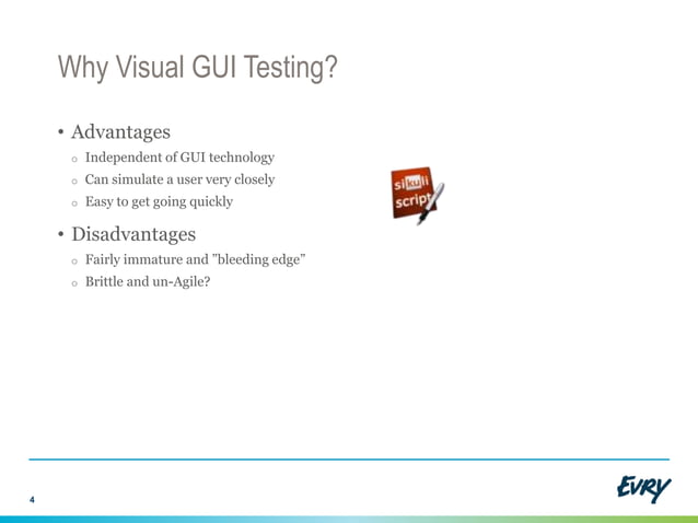 Making visual gui testing agile | PPT
