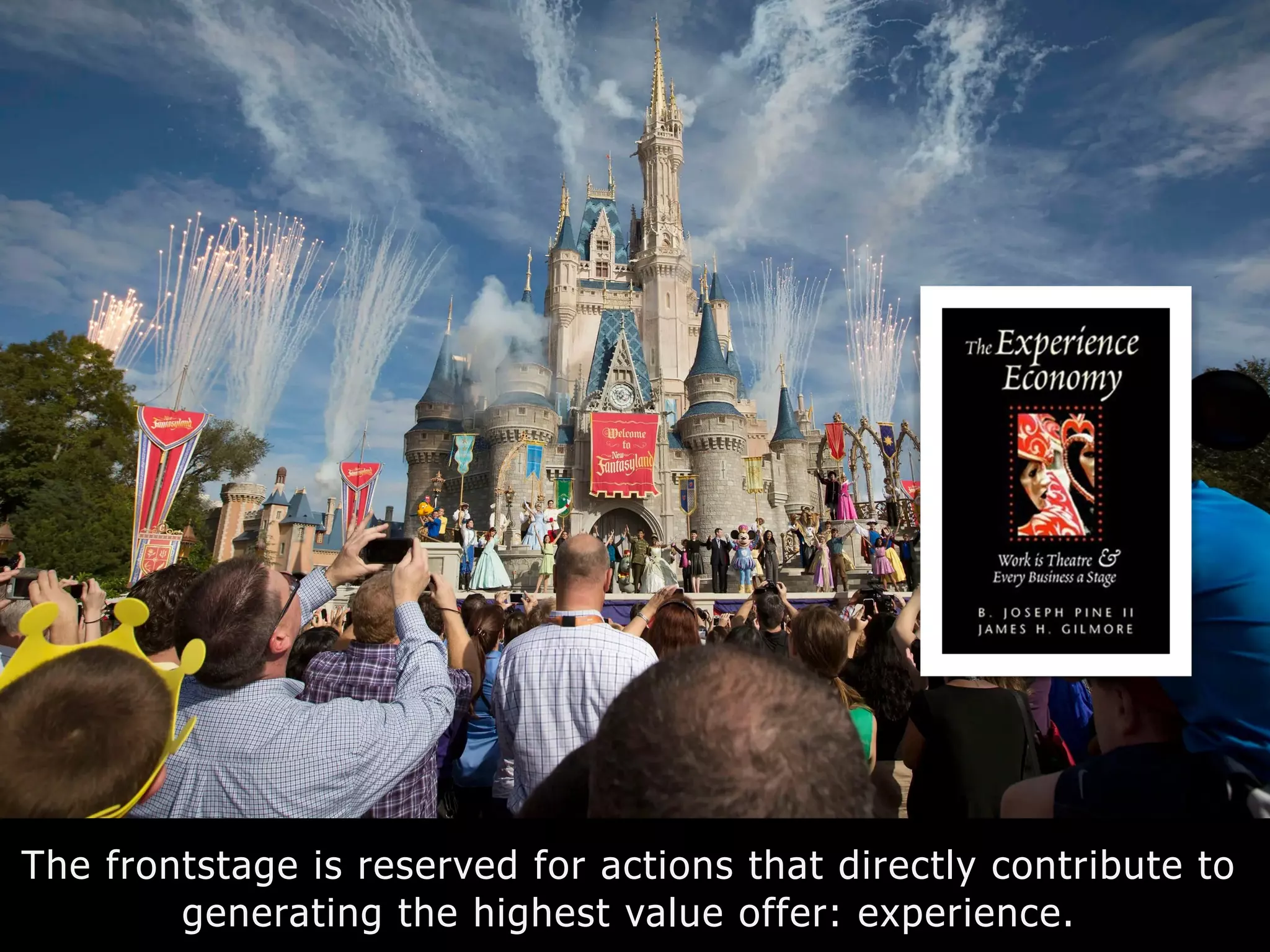 The frontstage is reserved for actions that directly contribute to
generating the highest value offer: experience.
 