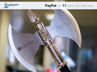 PayPal ran 11 hack days last year 
 