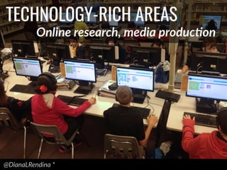 @DianaLRendina  *  
TECHNOLOGY-RICH AREAS
Online  research,  media  producMon
 
