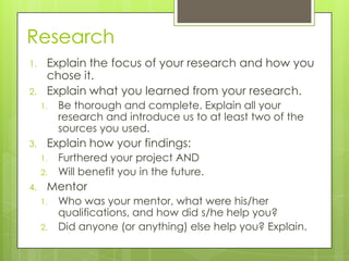 Making your senior project presentation | PPTX