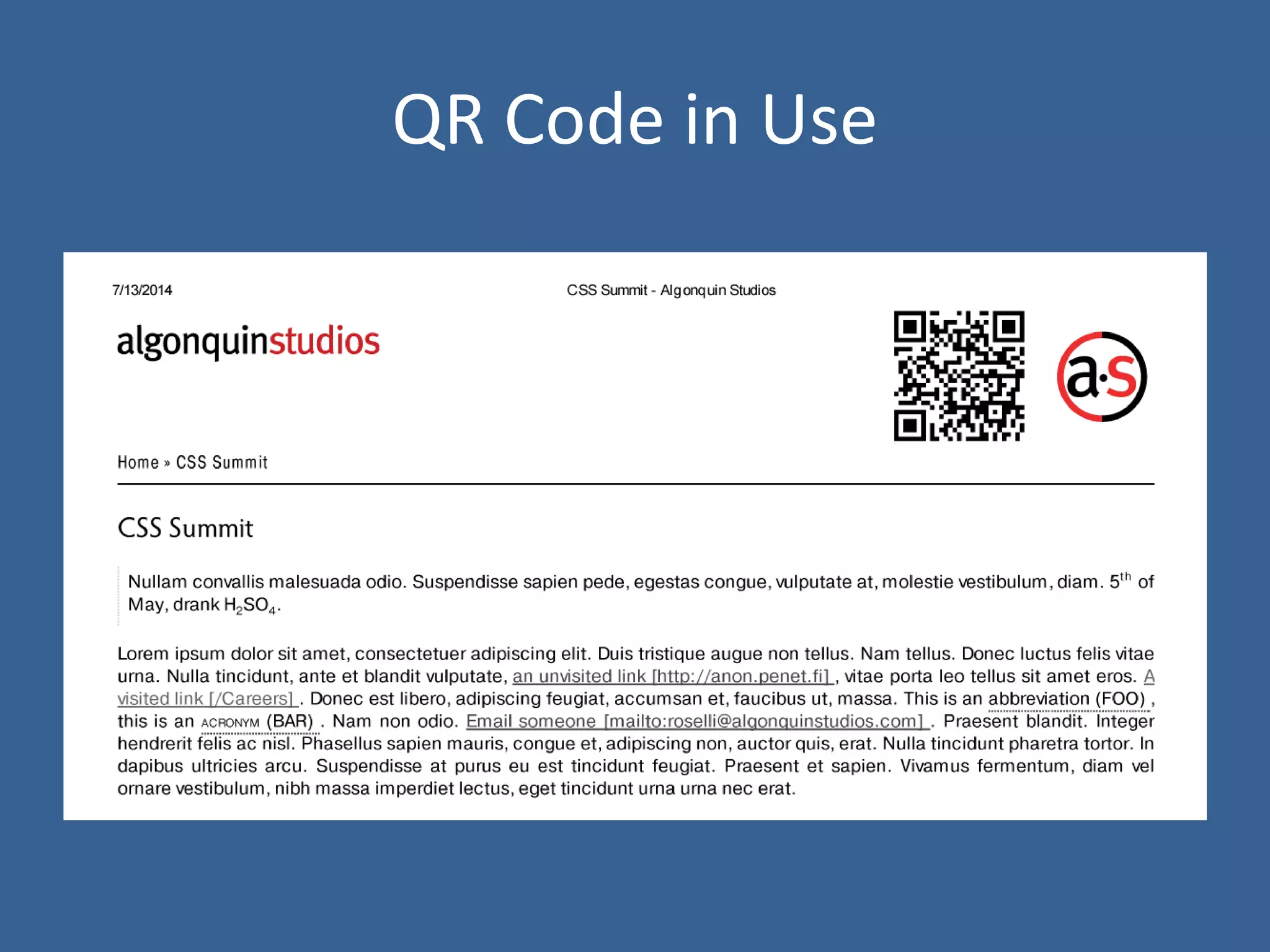 QR Code in Use
 