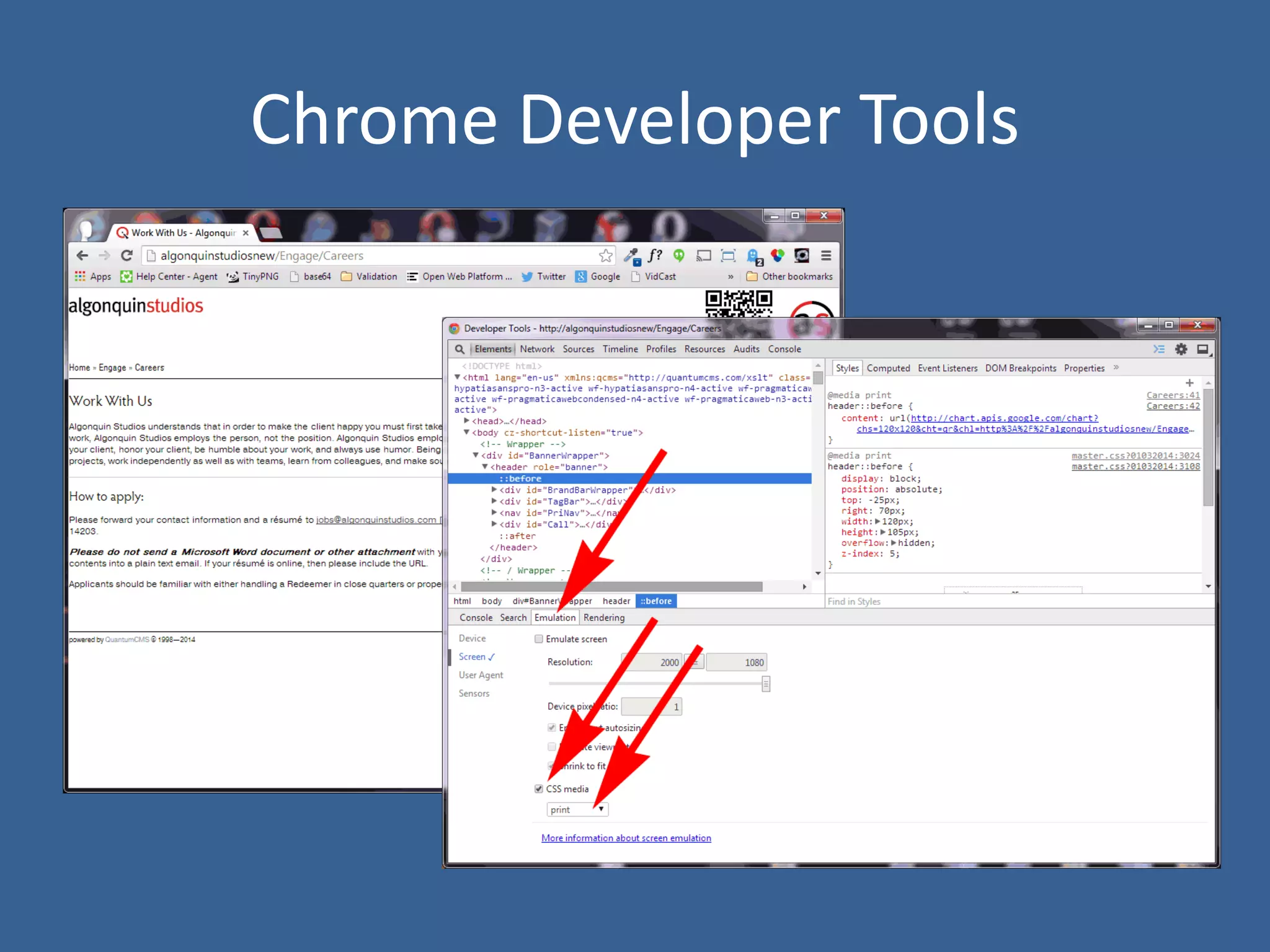 Chrome Developer Tools
 