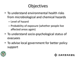 Temporal changes in environmental health risks and socio-psychological status in areas affected by the 2011 tsunami in Ishinomaki, Japan