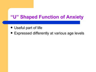 “U” Shaped Function of Anxiety ,[object Object],[object Object]
