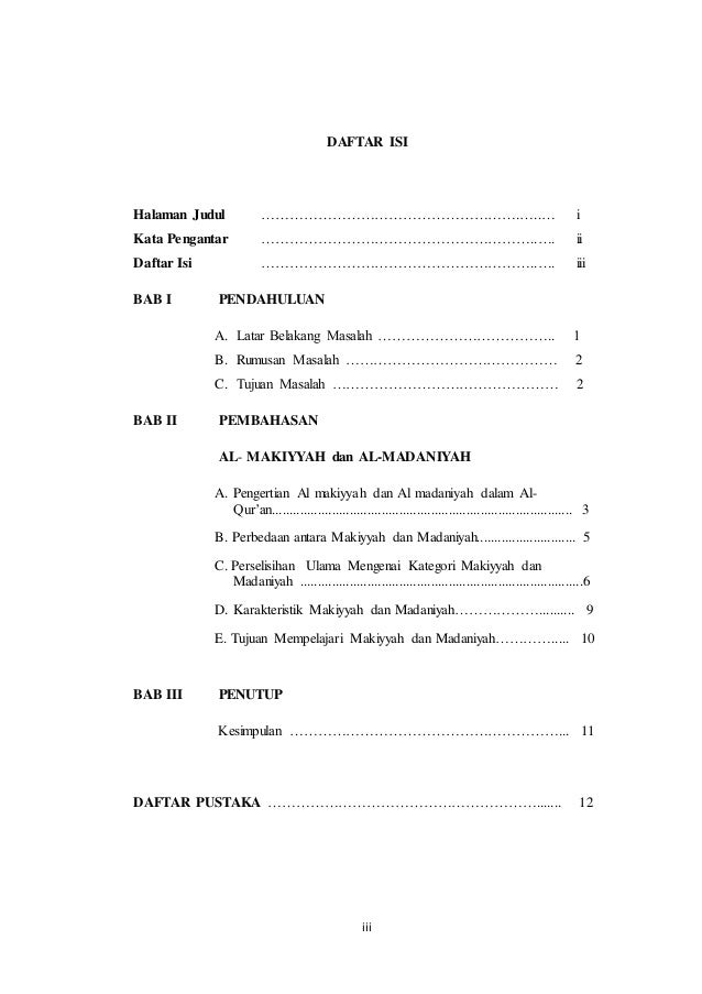 Makalah Makkiyah Dan Madaniyah