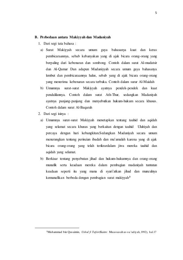 Makalah Makkiyah Dan Madaniyah