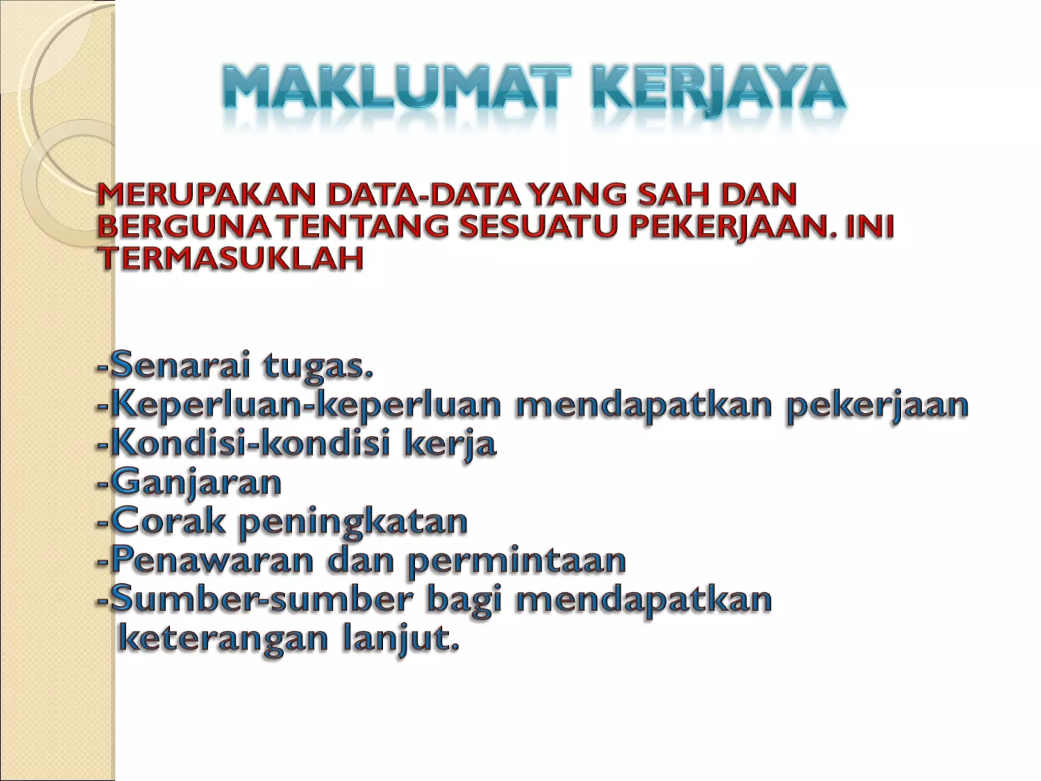 Maklumat Kerjaya Ppt