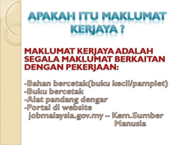 Maklumat Kerjaya Ppt