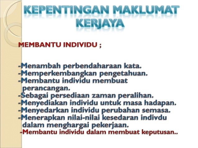 Maklumat Kerjaya Ppt