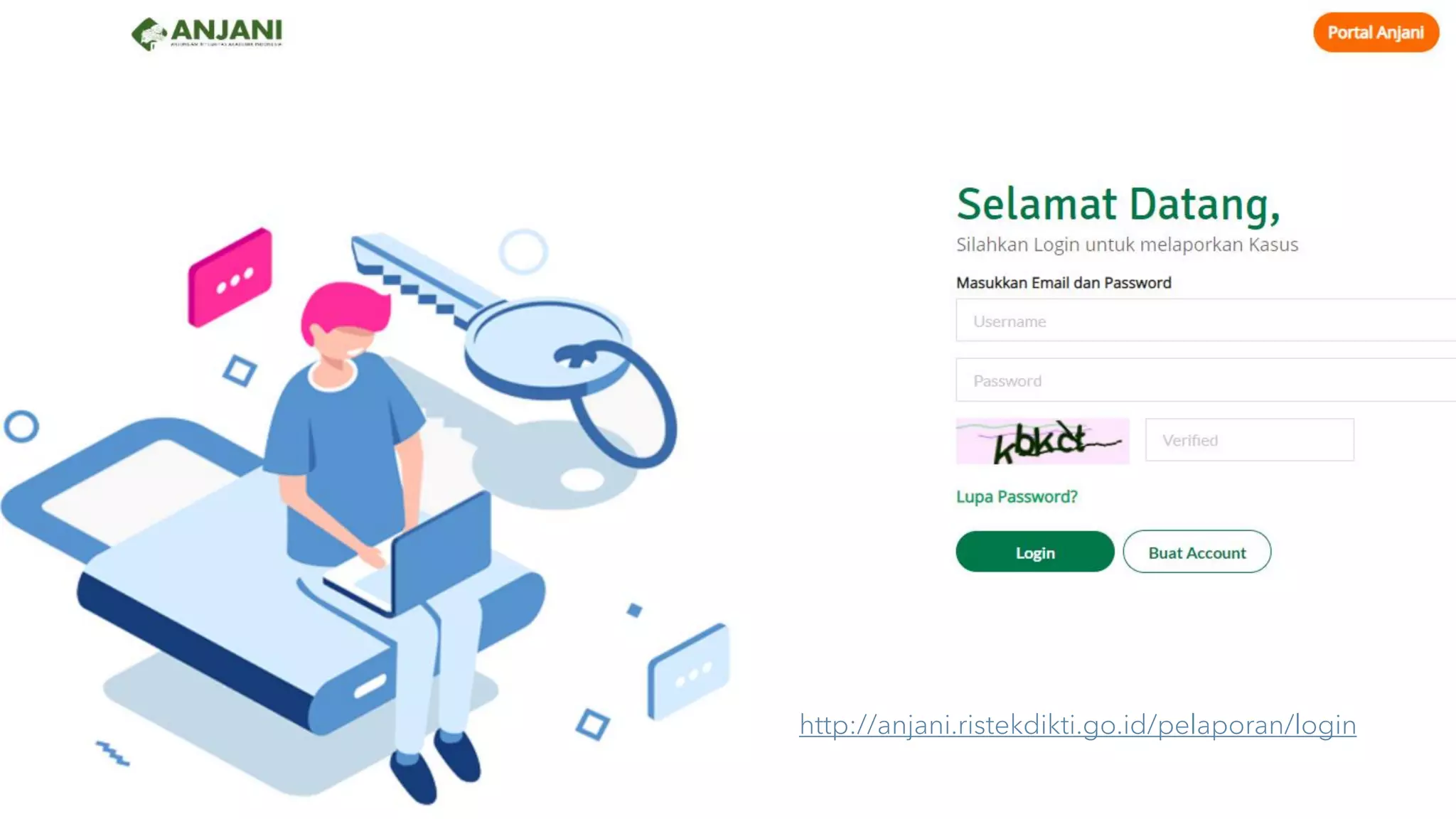 http://anjani.ristekdikti.go.id/pelaporan/login
 