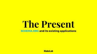 The PresentSCHEMA.ORG and its existing applications
 