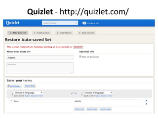 Quizlet - http://quizlet.com/
 