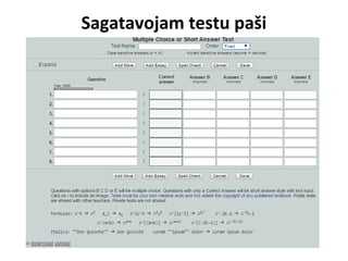 Sagatavojam testu paši
 